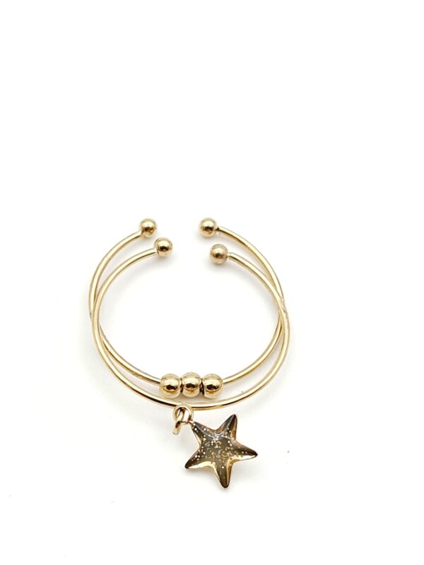 ZAG Bijoux ring 'Double ring star & balls' - Afbeelding 2
