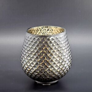 Windlicht Distressed Metallic Glass Brush Scale