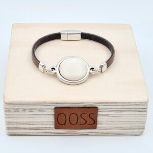 Qoss Armband Madelon Prosecco Taupe Leer L