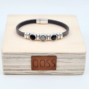 Qoss Armband Tess Zwart/Grijs/Antraciet M