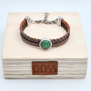 Qoss Armband Nova Bamboe Taupe Leer