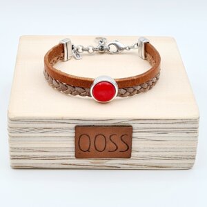 Qoss Armband Nova Roos Cognac Leer